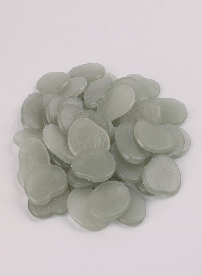 Shiny Stone Glow in The Dark Stones,Glow Pebbles,Garden Pebbles,Glow Gravel Rocks Decorative Pebbles Stones for Aquarium Fish Tank Garden Gift Decoration (Flake Shape, 44pcs,315g/11.11oz/0.69lb) (Blue Green) - Image 4